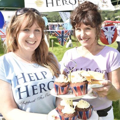Ellysia and Judy Sanderson of Bassenthwaite who were raising funds for Help the Heroes with their home made cakes.